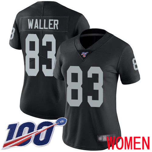 Oakland Raiders Limited Black Women Darren Waller Home Jersey NFL Football 83 100th Season Vapor Jersey